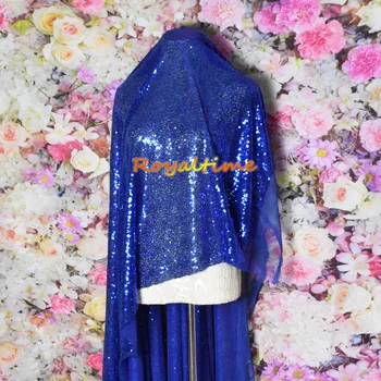 

Royaltime 1M/2M DIY 3mm Fabric Sequin Paillette Royal Blue Sparkly Glitter Fabric for Dress Stage Party Wedding Decoration