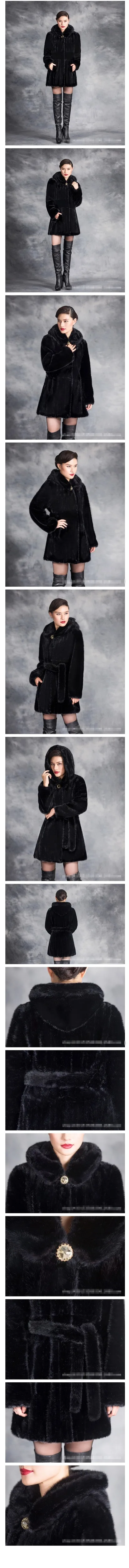 Меховые женские пальто из искусственного меха зима 6XL имитация из искусственной норки шуба Роскошная верхняя одежда Меховые черные длинные куртки из искусственного меха M576