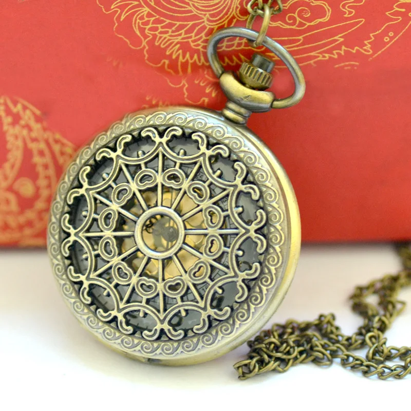 8110 Grande Orologio Da Tasca A Ragnatela Traforato Orologio Da Tasca Retrò Design Retrò Orologio Da Tasca Cavo