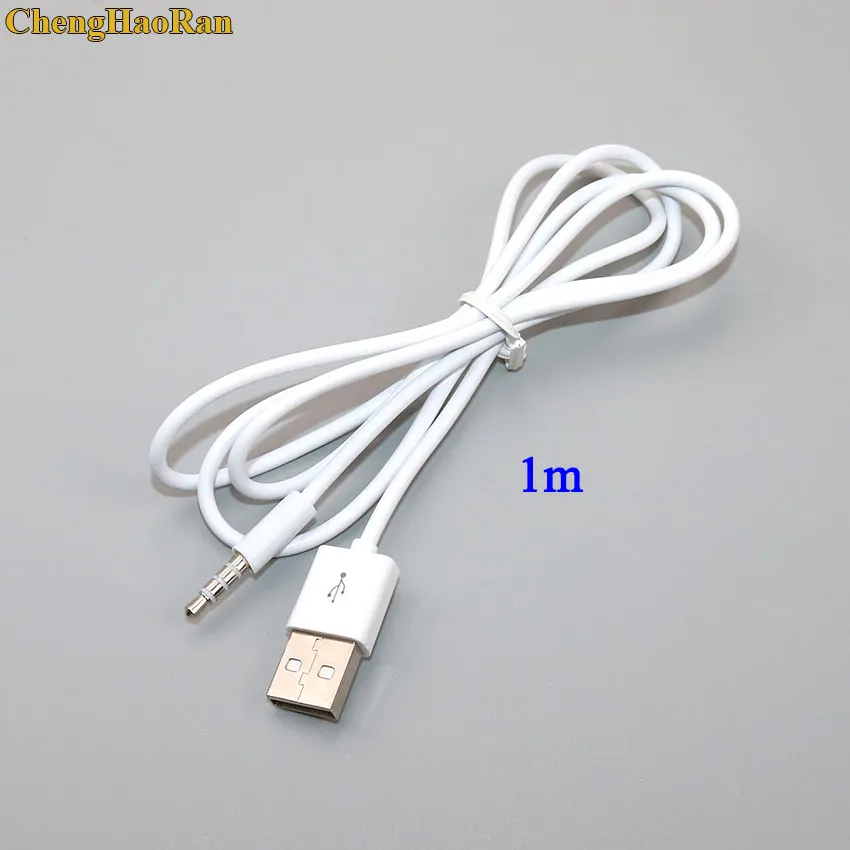 ChenghaoRan 1 м белый USB 2 0 штекер 3 5 мм аудио AUX автомобильный кабель Jack зарядное