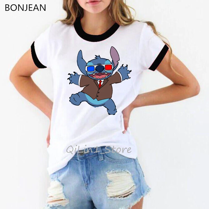80206 B Забавные футболки camiseta mujer LILO STITCH модная футболка женская одежда harajuku ulzzang футболка женская футболка с мультяшным принтом - Цвет: 80206 B