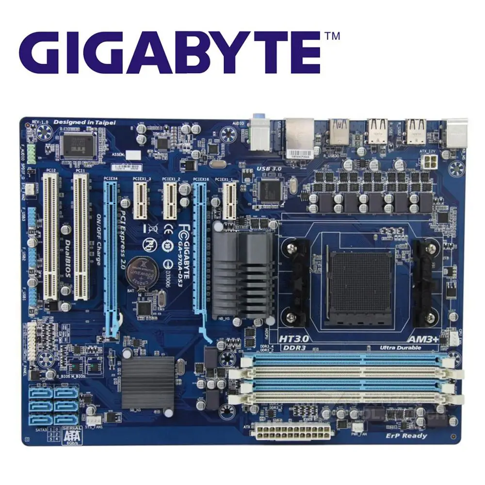 Разъем AM3 + для AMD 970 GIGABYTE 100% оригинальная материнская плата DDR3 DIMM USB3.0 32G Gigabyte 970A DS3