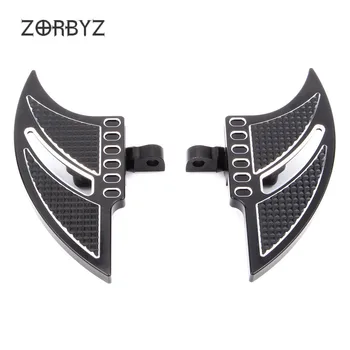 

ZORBYZ Motorcycle CNC Black Edge Cut Rear Passenger Male Mount Foot Pegs Footrest For Harley Touring FLH Road King1986-2014 2015