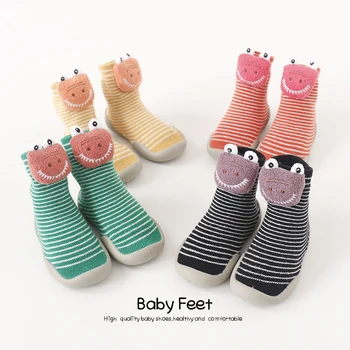 

Kids Rubber Soles Stockings Cartoon Comfortable Baby Shoes Baby Toddler Sock Shoes Anti-Slip Shoes Baby Boys Girls Socks