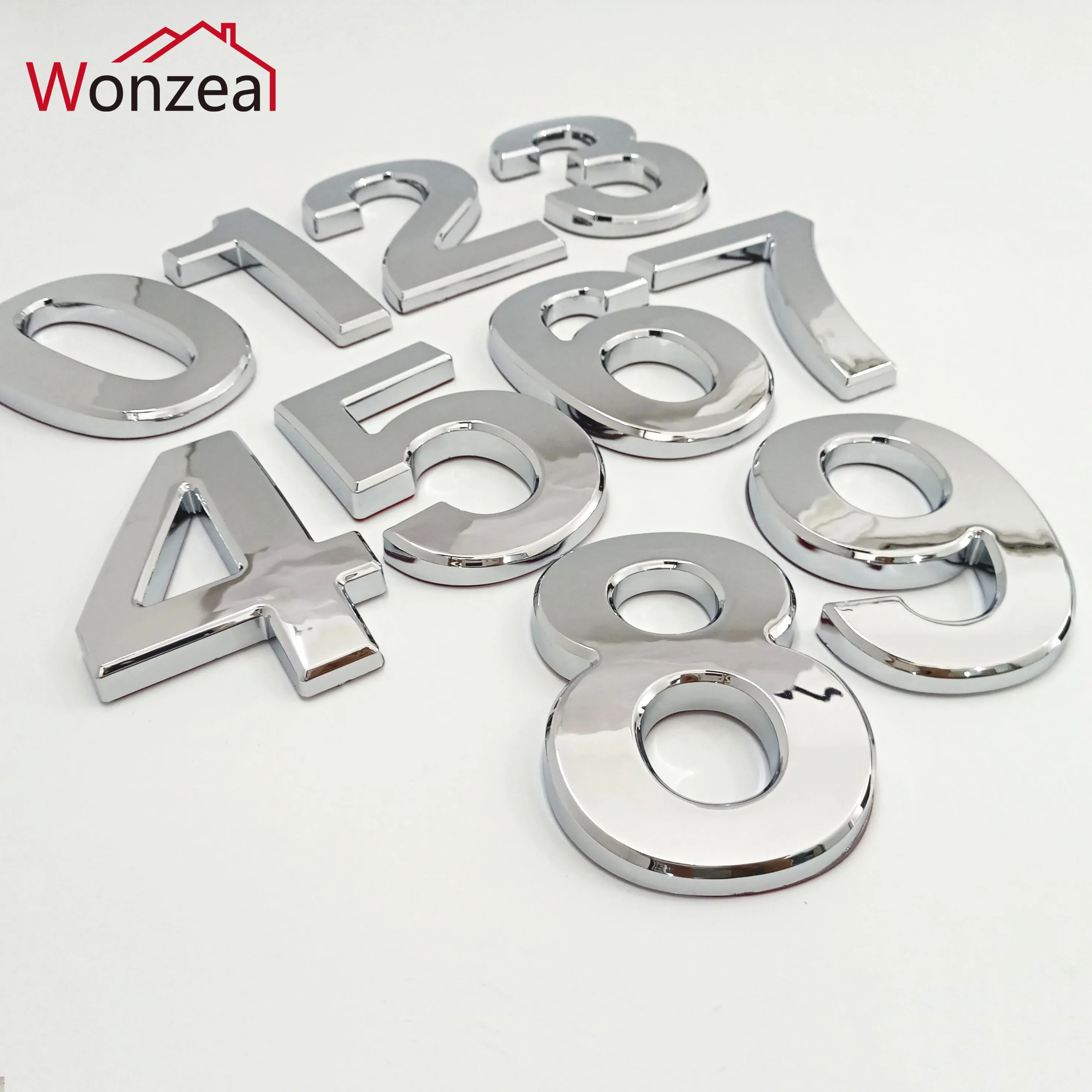 House Number Signs 0123456789 Door Number Modern Plaque House Number Hotel Door Address Digits Sticker Plate Sign ABS Plastic
