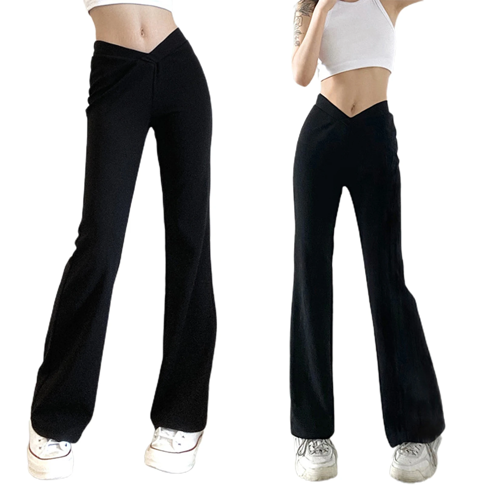 Women Flared Leggings Yoga Pants Women High Waist Wide Leg Pants Gym Sports  Black Flared Pant Plus Size Dance Trousers 2023 New