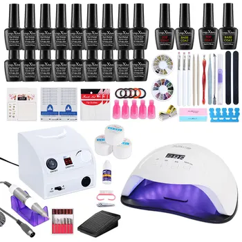 

Manicure Set for Nail Dryer set &18/12 Colors gel nail polish Manicure Set With Nail Drill Machine Acrylic Nail Kit