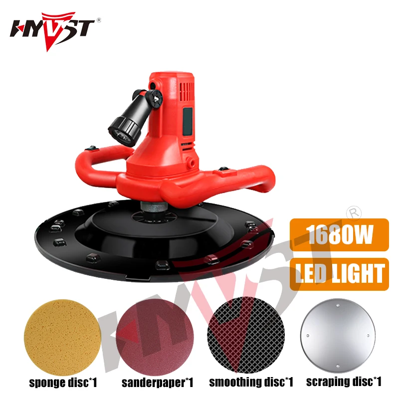 Hyvst 220v hand-held elétrica concreto cola epoxy cimento argamassa trowel parede alisamento máquina de polimento reboco balde ferramenta espátula