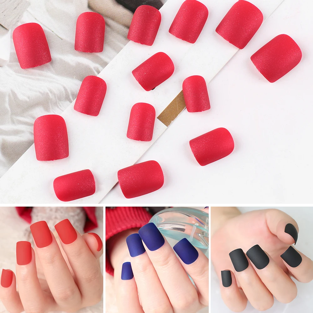 Мягкие розовые фиолетовые матовые накладные ногти светло сиреневые цветные