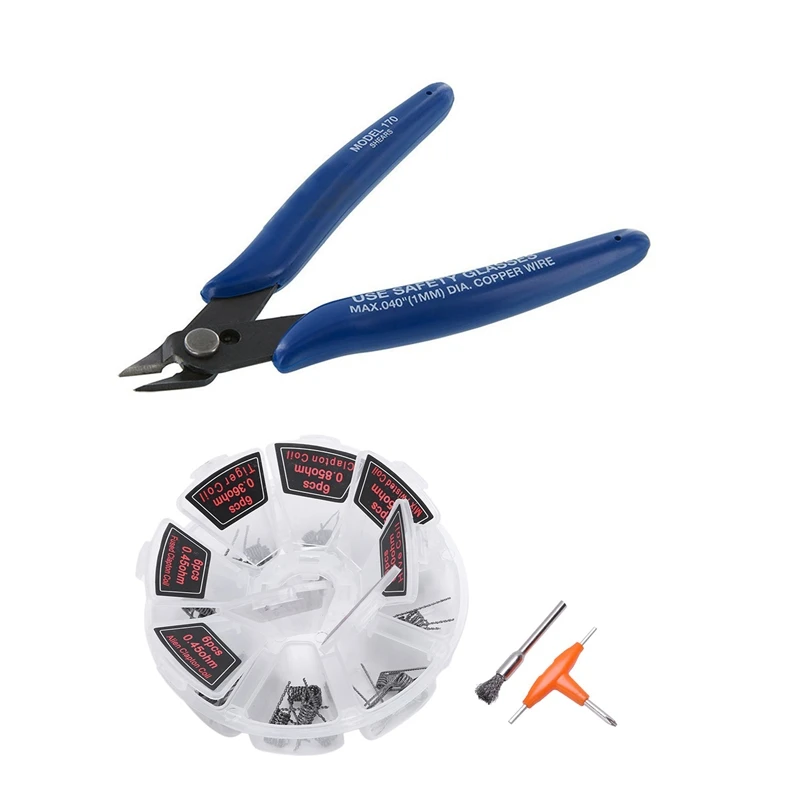 

SHEAR CUTTER, 1MM (1 Piece) & 8 in 1 Clapton Coil Platte Twisted Mix Twisted Fused Clapton Alien Clapton Premade Coil