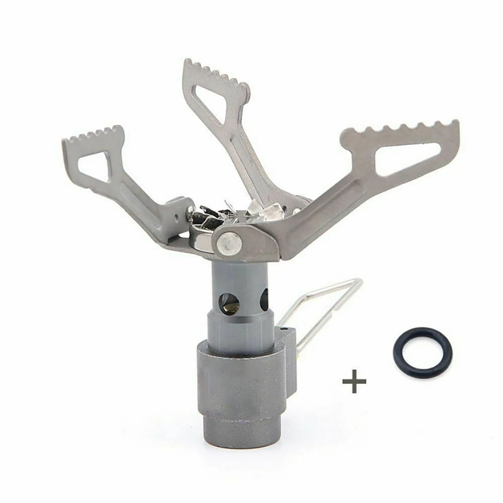 

All-In-One Titanium Alloy Camping Stove 25g Portable Knapsack Stove Mini Gas Burner Titanium Combustible Gas Pocket Stove