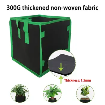

Grow Bag Square Nonwoven Fabric Planting Bag for Vegetable Flowers Strawberry Nonwoven Smart Pots Container with Handle