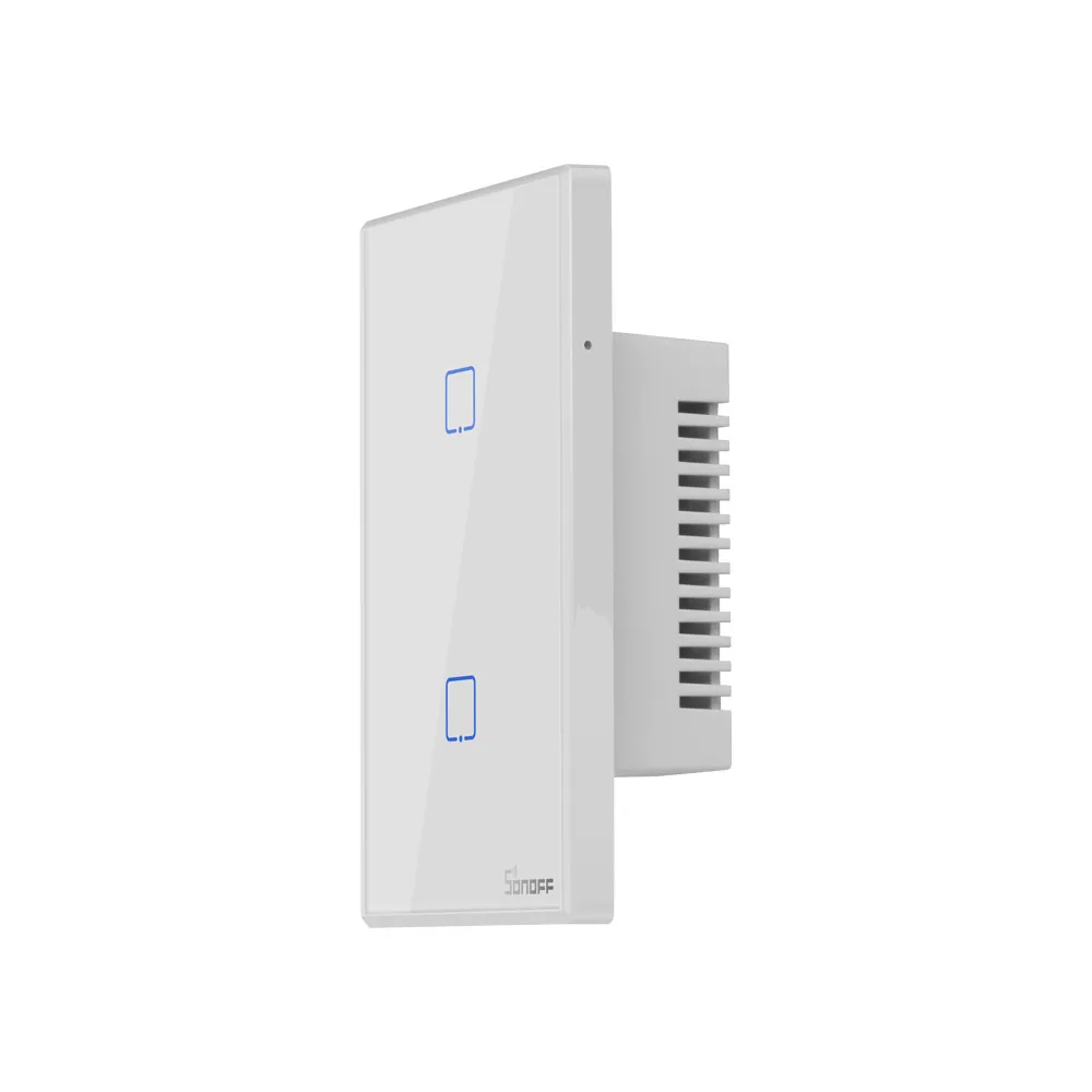 2 Gang SONOFF T2US TX Smart WiFi настенный сенсорный выключатель с рамкой для умного дома Автоматизация 433 RF/Voice/APP/Touch control - Цвет: 2 Gang