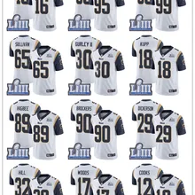 Super Rams Bowl Лос-Анжелес Джерси 18 Cooper Kupp 29 Eric Dickerson 93 Ndamukong Suh 17 rober Woods 4 Greg Zuerlei
