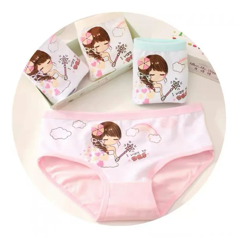 12 шт./лот детское нижнее белье из хлопка для девочек мягкие трусы детей бельё От 2