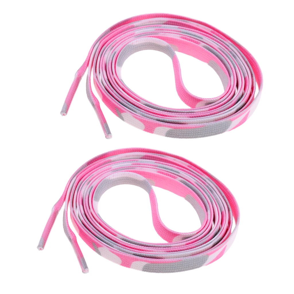 1 пара для мужчин и женщин шнурки для роликовых коньков ботинки хоккейные коньки 180 см - Цвет: Camo Pink