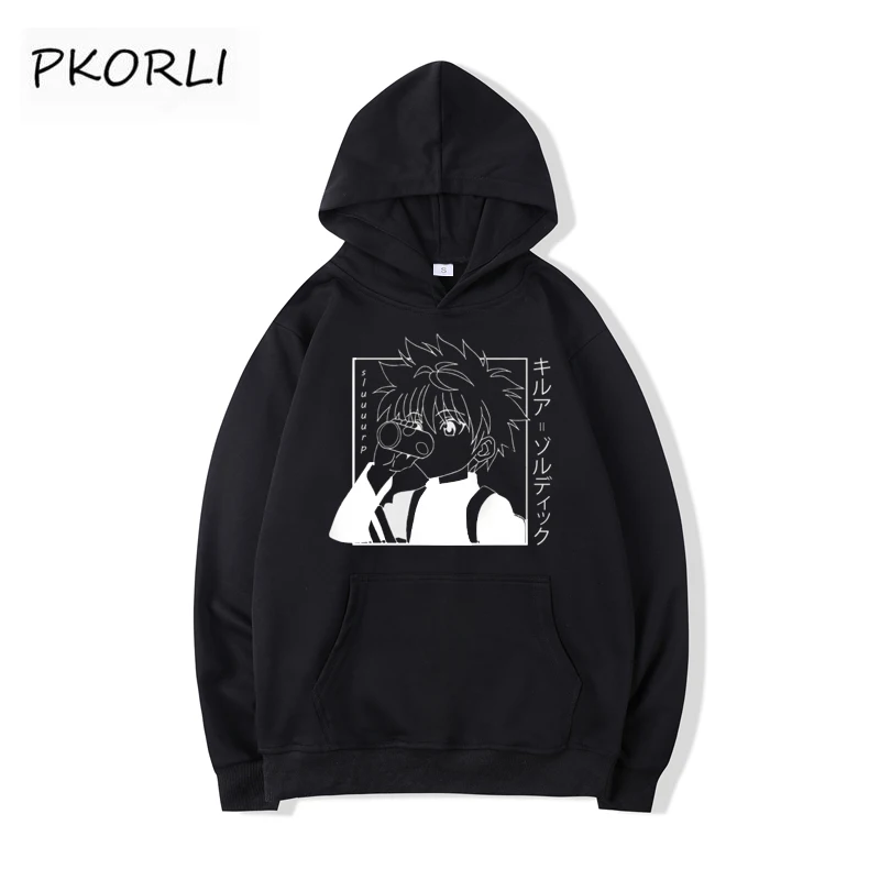 

Men's Hoodies Hunter X Hunter Killua Zoldyck Sweatshirt Sudaderas Anime Manga Black Hoodies Bluzy Tops Clothes Unisex Streetwear