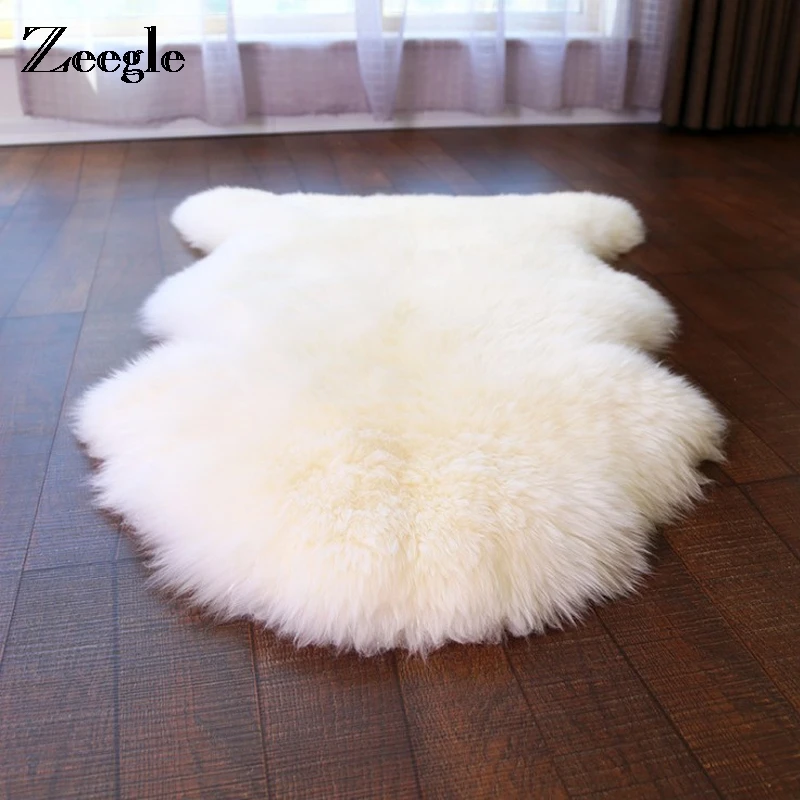 Zeegle ковер для спальни, ковер из искусственной шерсти для гостиной, гладкий Пушистый Ковер, моющийся прикроватный коврик