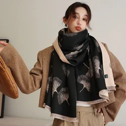 2022 Winter Scarf lady Fashion Cashmere Shawls and Wraps Pashmina Warm Thick Hijab Blanket Female Stoles Scarves Echarpe