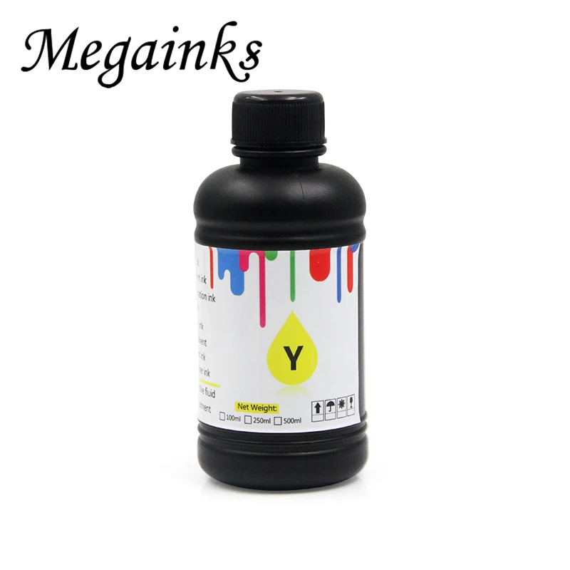 Y 500 мл Светодиодный УФ чернила для Epson DX5 DX6 DX7 DX9 DX10 XP300 XP600 TX800 WF5110 WF7610 L800 L805 1390 R280 R290 R1800 R1900 принтер - Цвет: Y