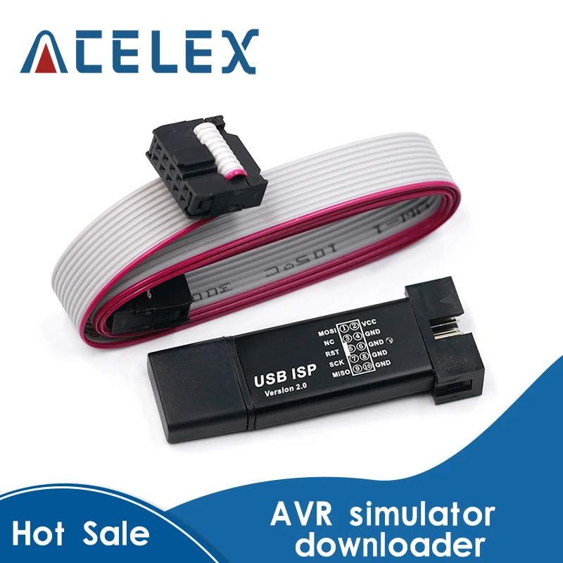 USB ISP USBISP USBASP ASP программатор в алюминиевом корпусе для 51 ATMEL AVR WIN7 64 (случайный