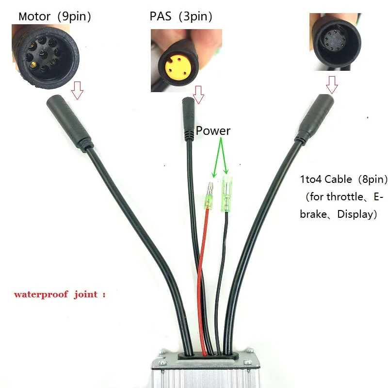Электровелосипед велосипед контроллер постоянного тока 36 В/48 в синусоида 13-18 см водонепроницаемое кабельное соединение контроллер качества