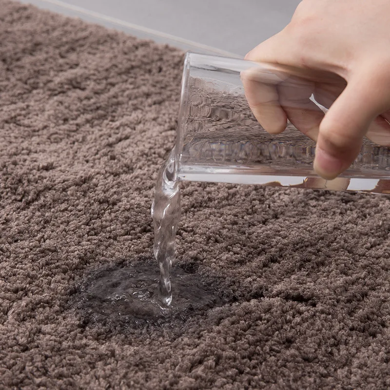 Solid White Bathroom Mat Bath Carpets Superfine Fiber Toilet Rug Large Size Non-slip Bathroom Lavatory Bedroom Floor Area Rugs