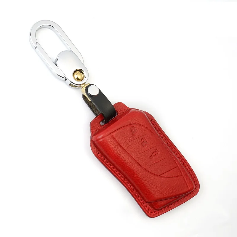 red set Роскошный чехол для ключей из натуральной кожи для Lexus ES300h ES350 ES200 ES260 LS350 LS500h брелок для стайлинга автомобилей - Название цвета: red set