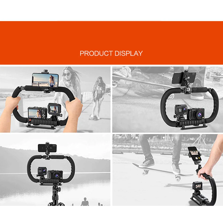Складная ручка-стабилизатор для DV телефона DSLR многофункциональная ручка Ручной Стабилизатор из алюминиевого сплава противоударный держатель для гримбала