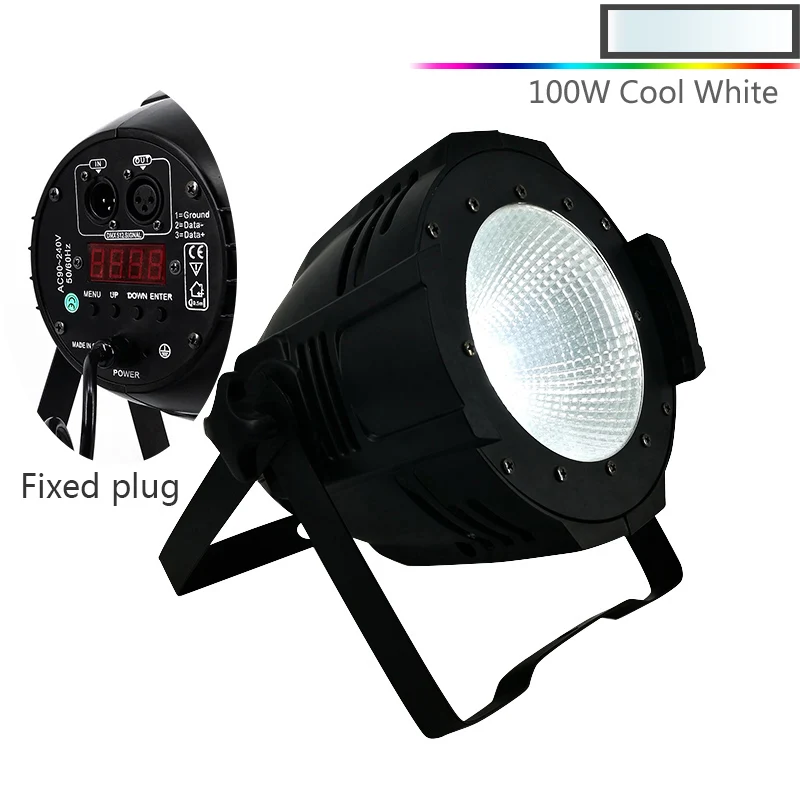 Cool White SHEHDS Lighting Design 4IN1 RGBW LED Par COB 100W With Barn Door Aluminium Case Stage Lighting with 100W COB 4IN1 RGBW/5IN1/6IN1 - Цвет: Cool White