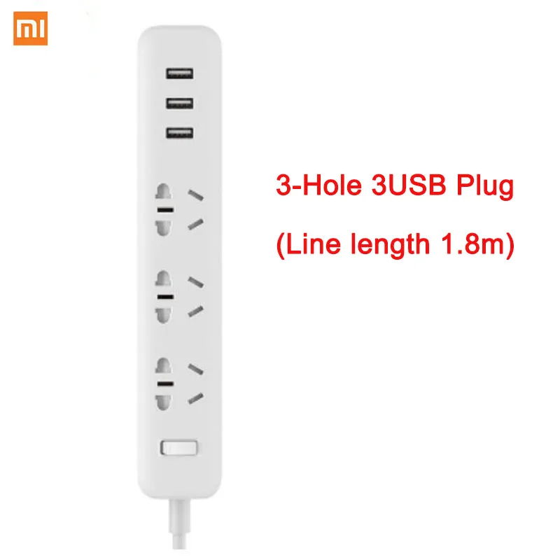 Xiaomi Mi Mijia силовая лента 2.1A Быстрая зарядка 3 USB удлинитель штепсельная вилка 6