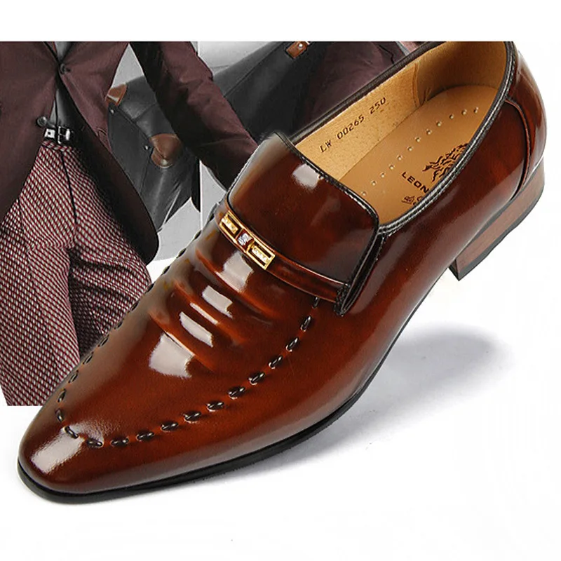 

LOTORY Spring And Autumn MEN'S Leather Shoes England Business Pointed-Toe Trend of Fashion Formal Wear Marriage Men Shoes 0265