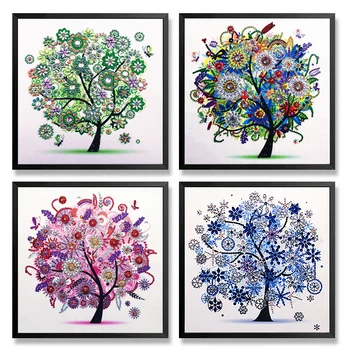 

5D DIY diamond embroidery four seasons flower tree special shape diamond painting rhinestone crystal diamond new shelves home de