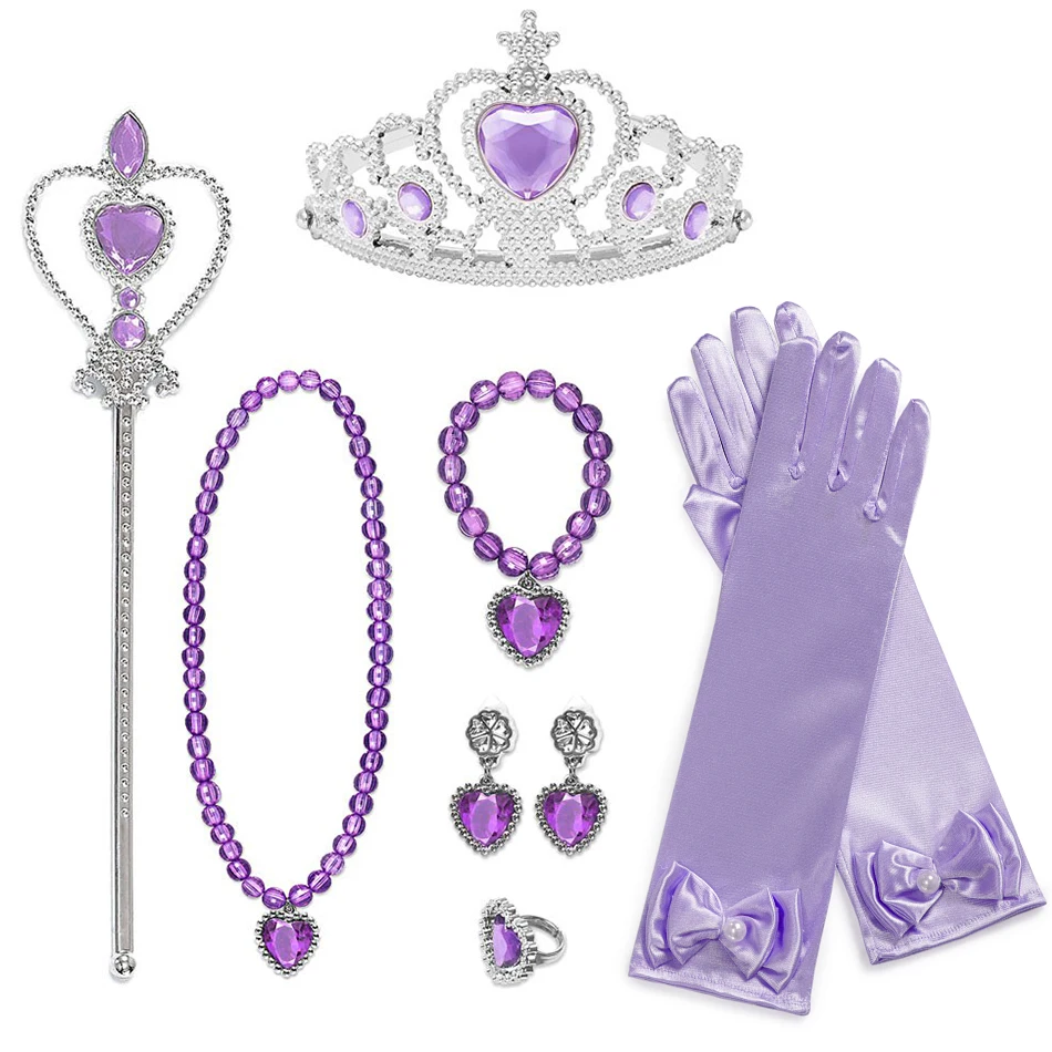 Accessory 03 Only Связанные крючком бретели Платье русалки для девочек Карнавальный костюм детские мини фиолетовые платья Детские вечерние платья принцессы Ариэль на Хэллоуин пачка - Цвет: Accessory 03 Only