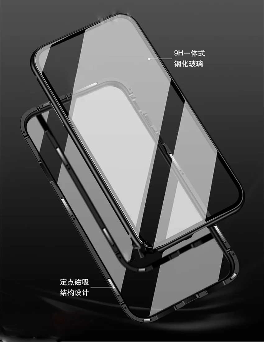 Двусторонний Магнитный чехол 360 с полной защитой для Xiaomi Redmi 8, задняя крышка из закаленного стекла для Xiaomi Redmi 8A Redmi 8, чехол