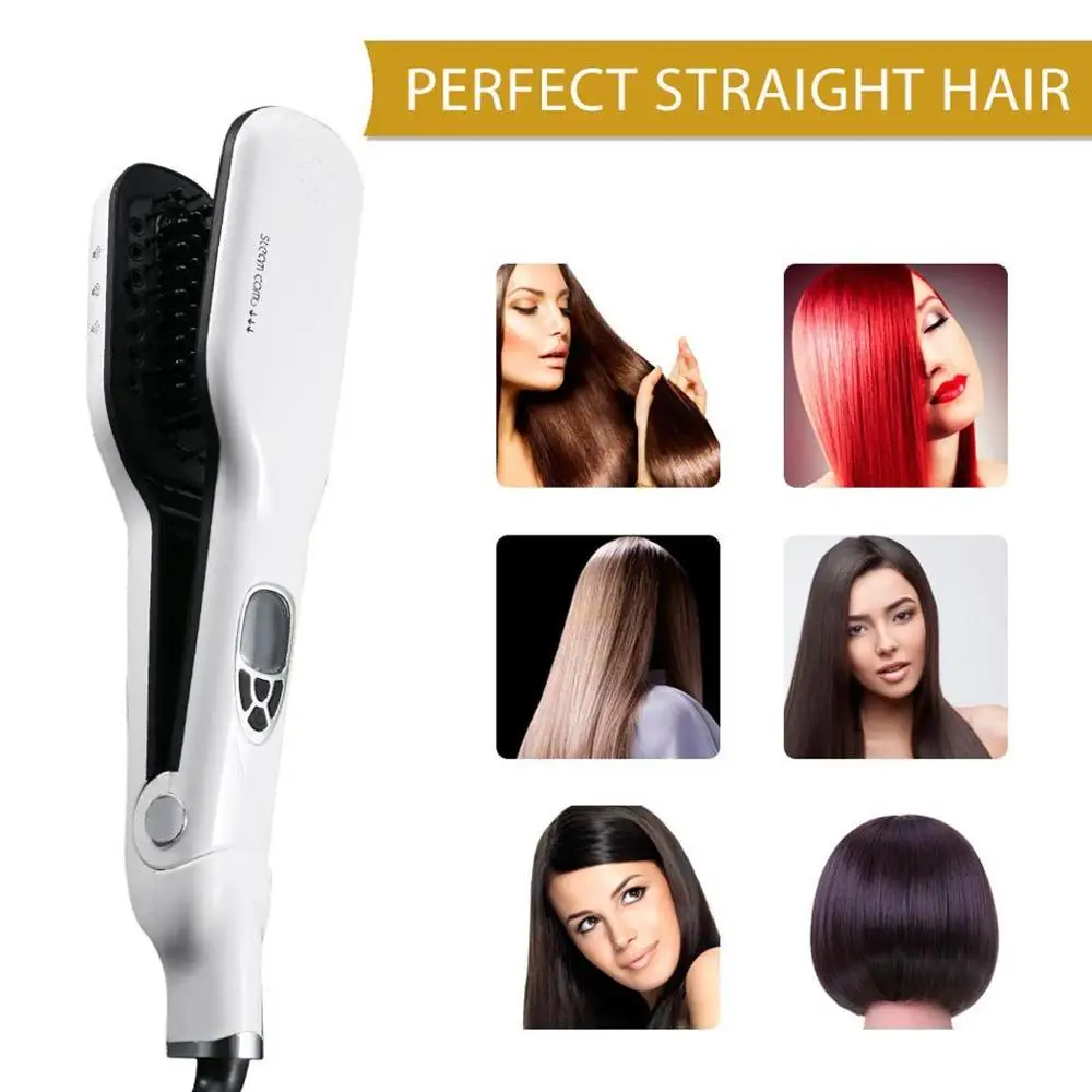 

Steampod Professional Hair Straightener Steam Flat Iron Straightener Floating Fast heating plate Vapor Spray Straightening Brush