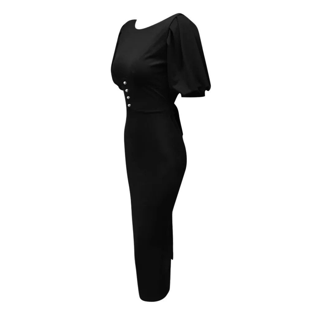Vestidos Femininos, женское сексуальное платье с круглым вырезом, с коротким рукавом, с открытой спиной, открытые повседневные платья, женские вечерние платья
