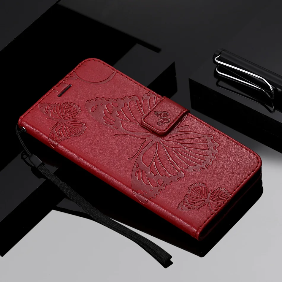 Etui Leder Brieftasche Flip Case für Samsung Galaxy S21 Ultra S20 FE S10 S9 S8 Plus S7 Edge Schmetterling Blumenmuster Telefon_voghion.com