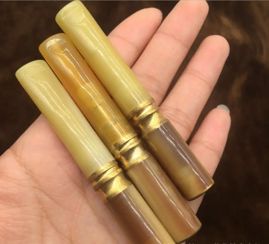 Медный рог быка Satue прямой рот фильтр держатель сигарет около 8 см в длину может