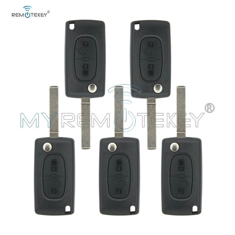 

Remtekey 5pcs Flip remote car key 2 button 433 mhz ID46 - PCF7941 VA2 for Peugeot for Citroen ASK
