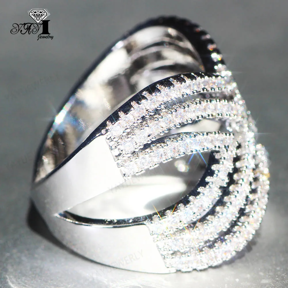 Ювелирные изделия yayi принцесса огранка 4.9CT Белый Циркон Серебро заполненные обручальные кольца с сердцем День Святого Валентина кольцо для девочек 1123