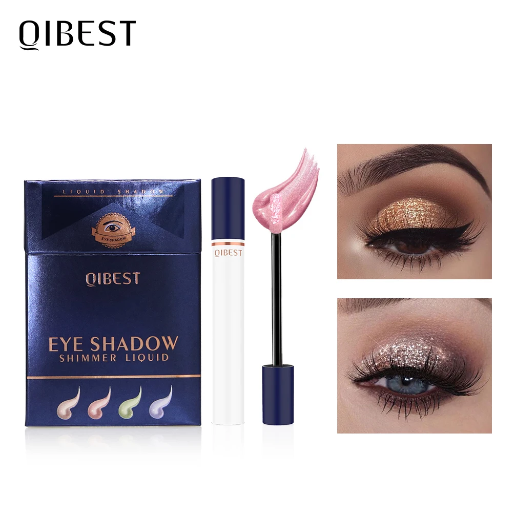 QIBEST тени для век пигментные минералы профессиональные мерцающие жидкость 4