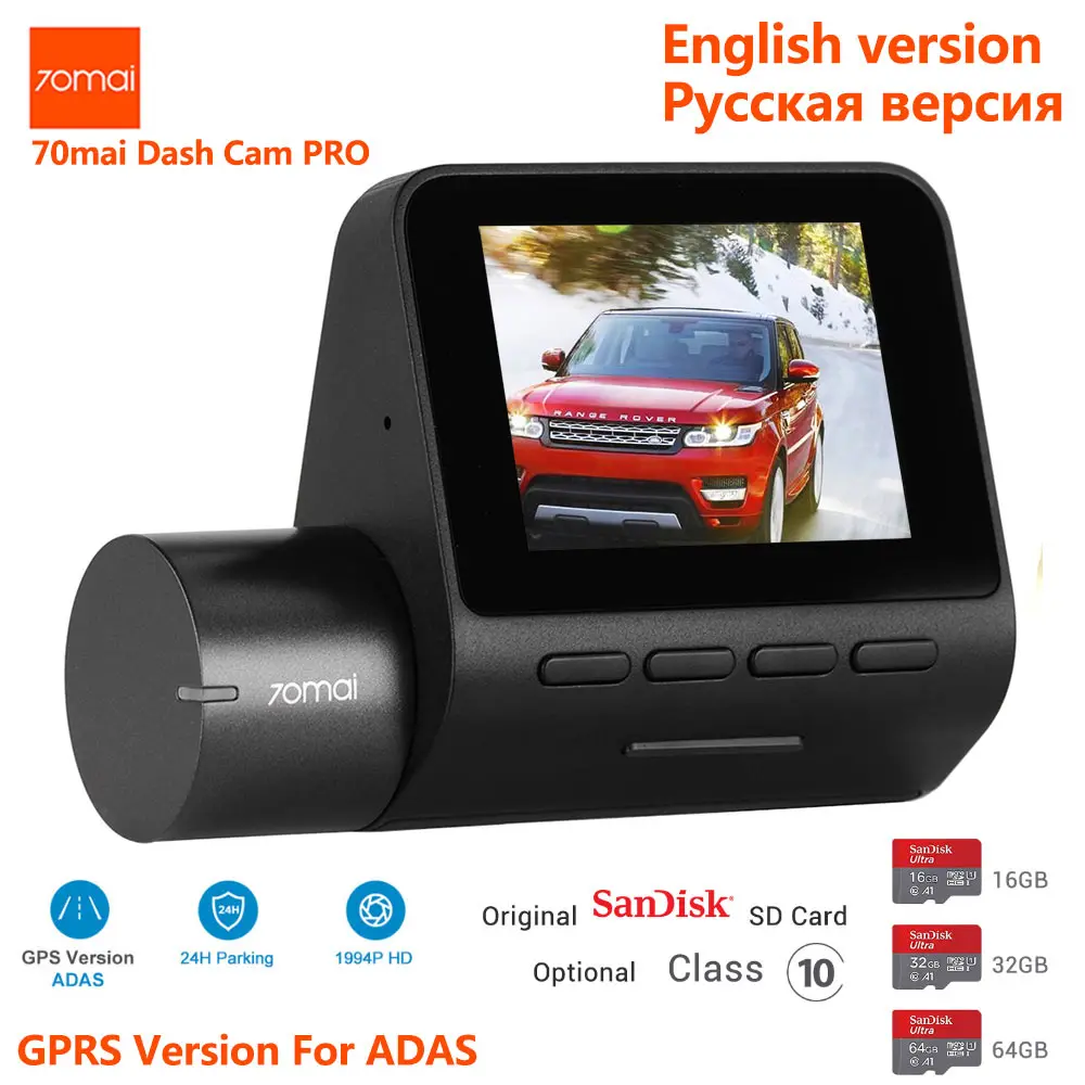 

Xiaomi 70mai Pro 1944P HD Car DVR Camera 140 Degree FOV Defog ADAS Night Vision 24H Parking Monitor Wifi Voice Control Dash Cam