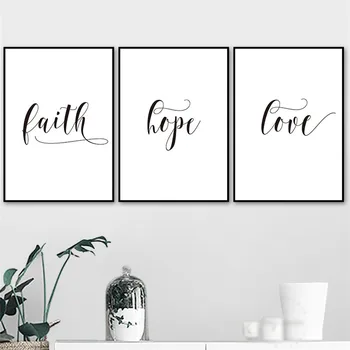 

black white quote canvas painting love family wall art picture print for bedroom faith hope home decor art wall poster HD2830