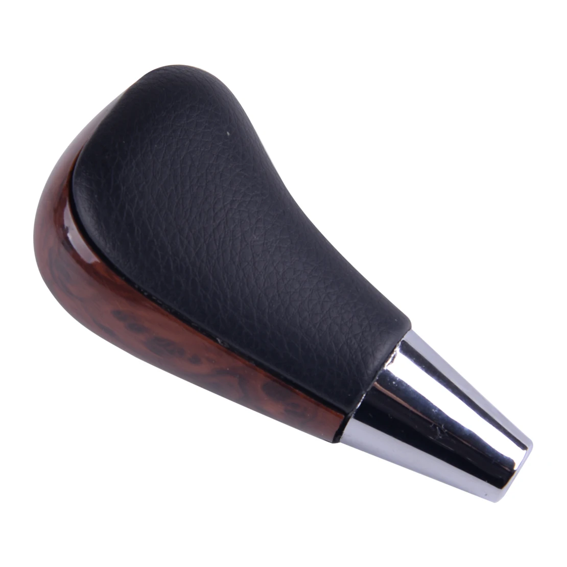 DWCX Wood Style PU Leather Gear Shift Knob Fit for Toyota Corolla Camry Rav4 Lexus ES300 ES330 GS300 - Название цвета: Black