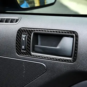 

For Ford Mustang 2009-2013 Auto Accessories Carbon Fiber Car Inner Door Handle Bowl Frame Cover Molding Trim Stickers