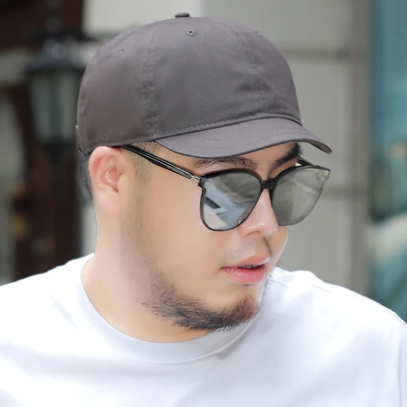 Short Brim Deep Top Large Cap Big Face Man Plus Size Sun Hat Male Summer Outdoors Cycling Cotton Sport Cap 54-60cm 59-65cm