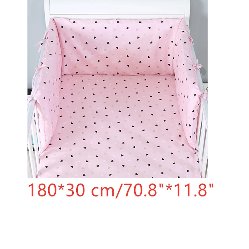 Один-кусок детская кроватка бамперы безопасно, младенцев, новорожденных из хлопка с Бамперы Детское покрывало для кровати Pad Detachble детская кроватка постельные принадлежности Длина 160/180/200 см - Цвет: pink180x30cm