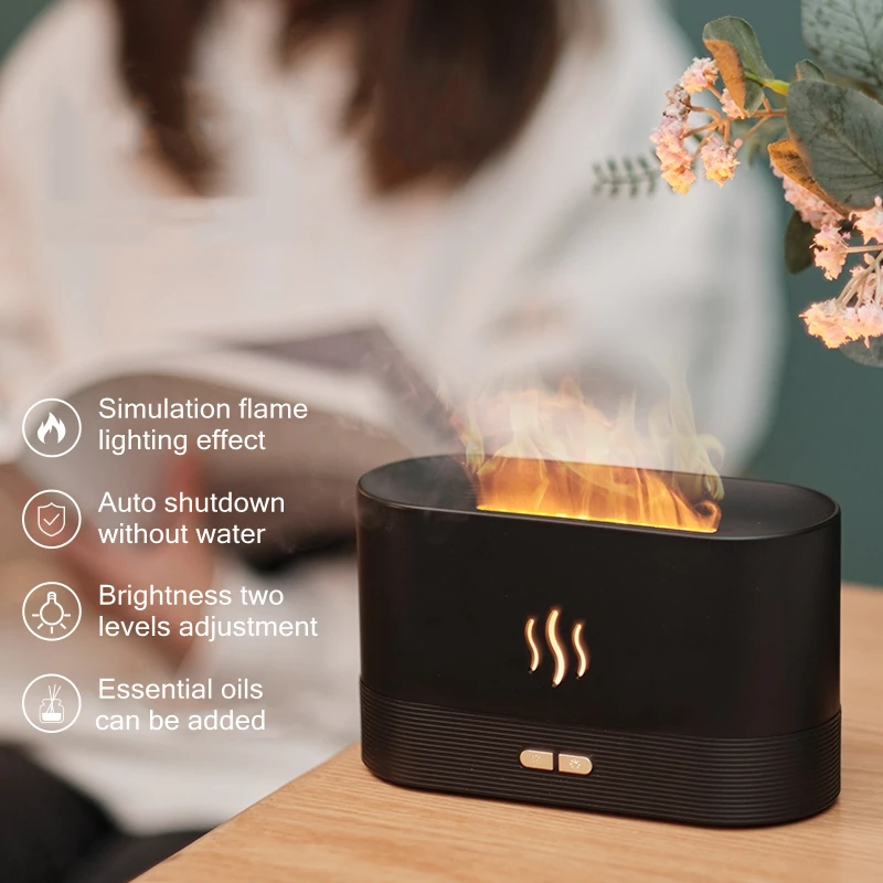 180ml Usb Essential Oil Diffuser Simulation Flame Ultrasonic Humidifier  Home Office Air Freshener Fragrance Sooth Sleep Atomizer - Humidifiers -  AliExpress