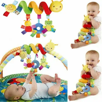 

Cute Activity Musical Spiral Crib Stroller Car Seat Travel Hanging Toys Baby Boys Girls Rattles Toy